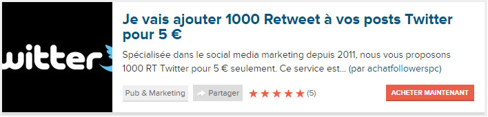 Vendre des partages sur twitter